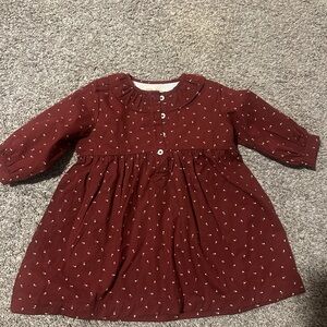 Hazel Village Maroon Kids Dress